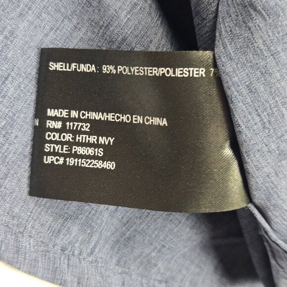 ZeroXposur Men’s L Vented Travel Shirt Heather Navy Outdoor UPF Button Front - Picture 7 of 8